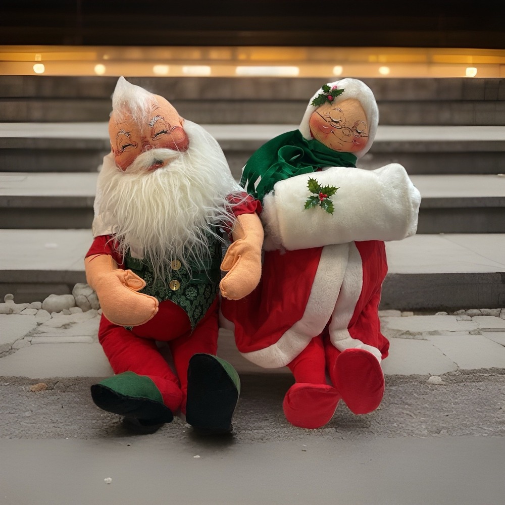 Annalee Santa And Mrs Claus Christmas Dolls X-Large 33"‎ 1983 Mobilite